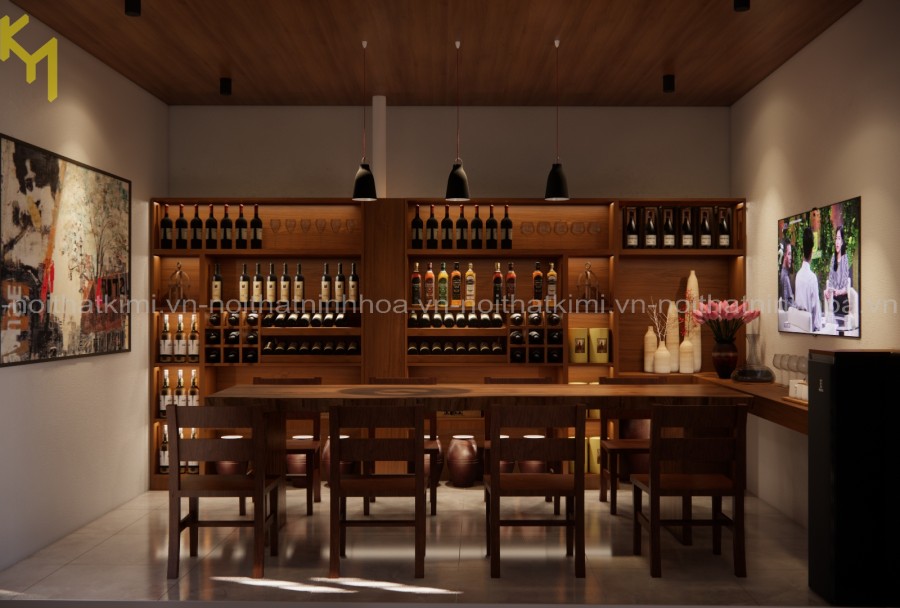 THIẾT KẾ THI CÔNG PHÒNG RƯỢU